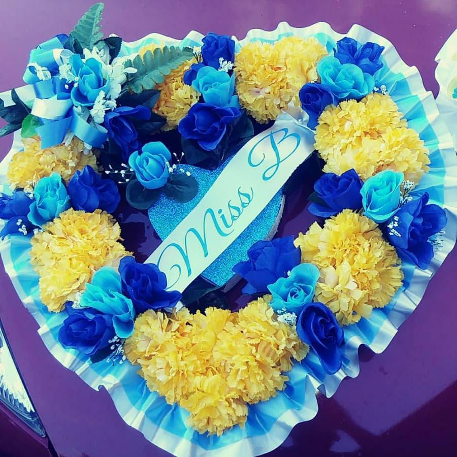 Blue Open Heart Wreath